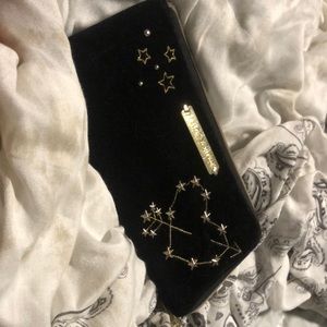 Black velvety clutch